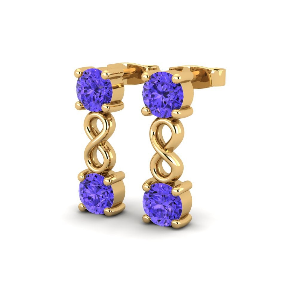 14k Oro Amarillo Tanzanita Pendiente de mujer Penrose