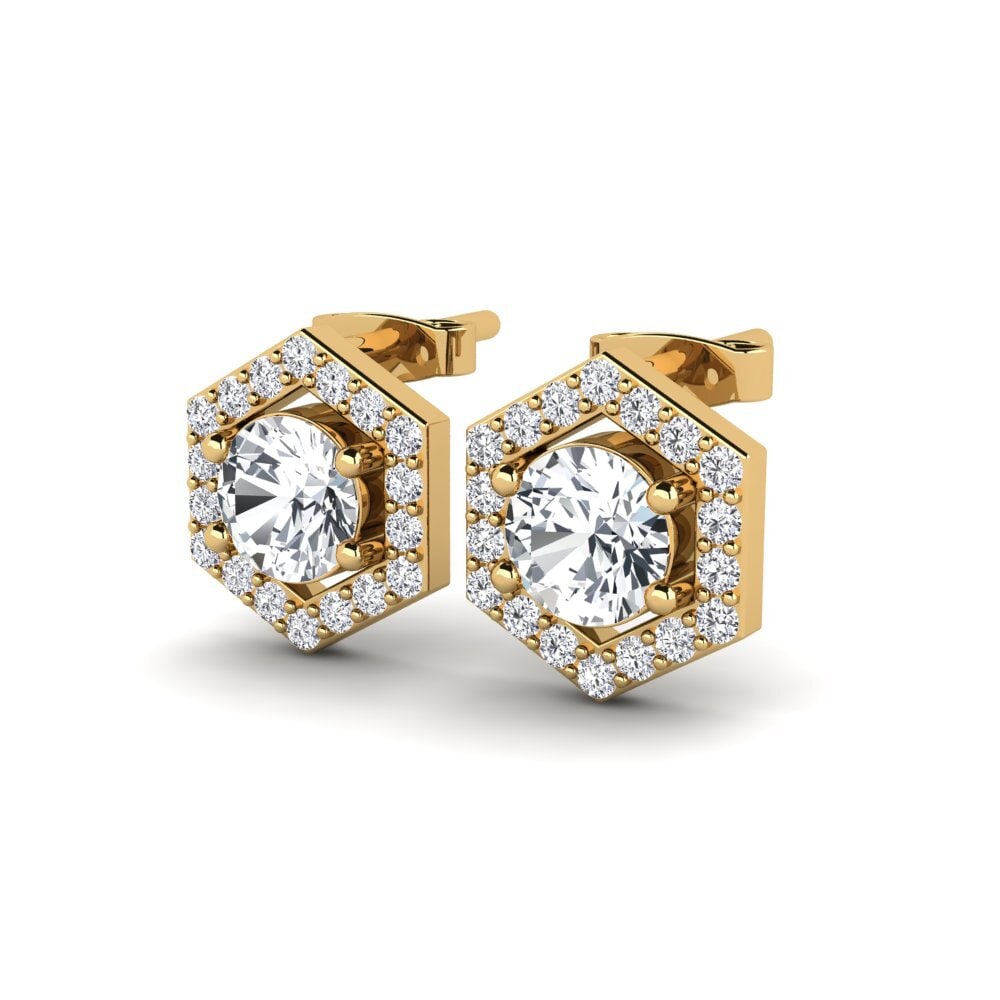 Đá Zircon Trắng Bông tai nữ Stileva