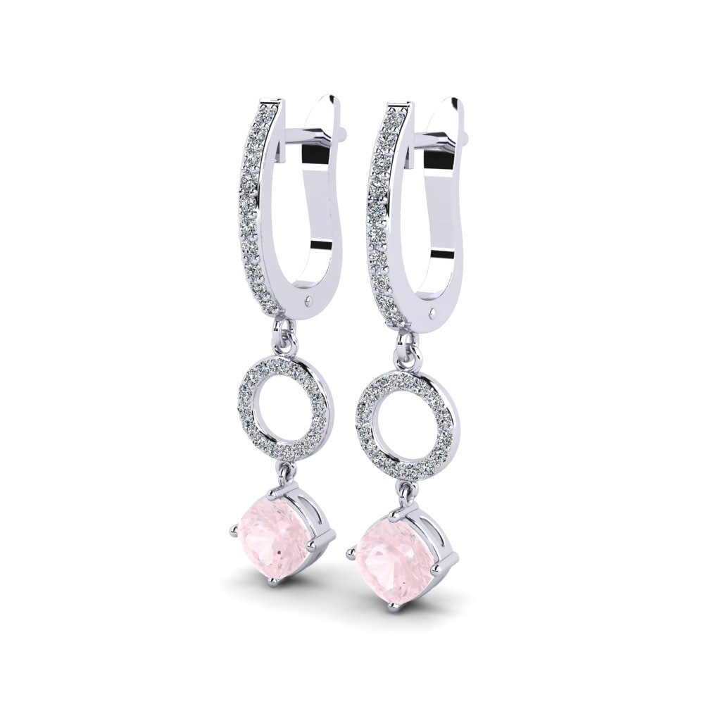 Quartz Rose Boucle d'oreille femme Tacito