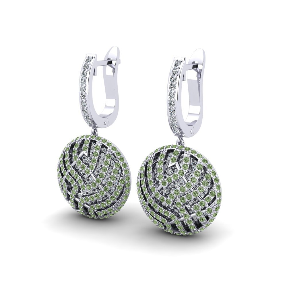 Diamante Verde Brincos Feminino Tarwater