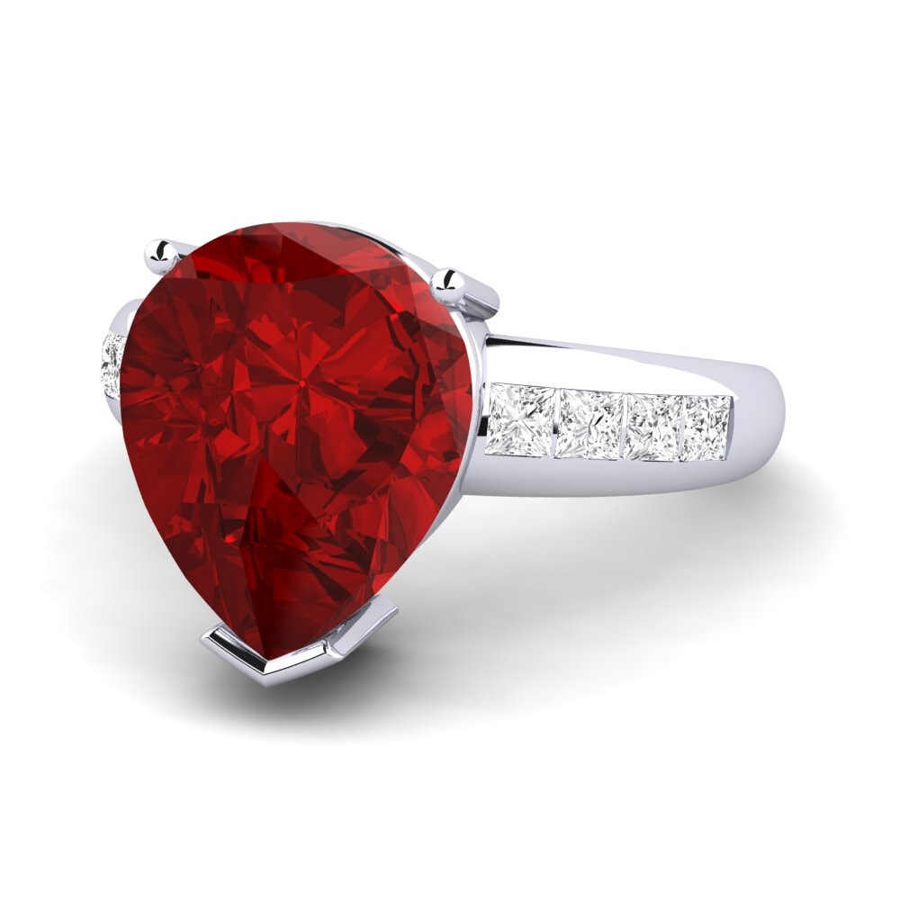 White Silver Ring Barinda