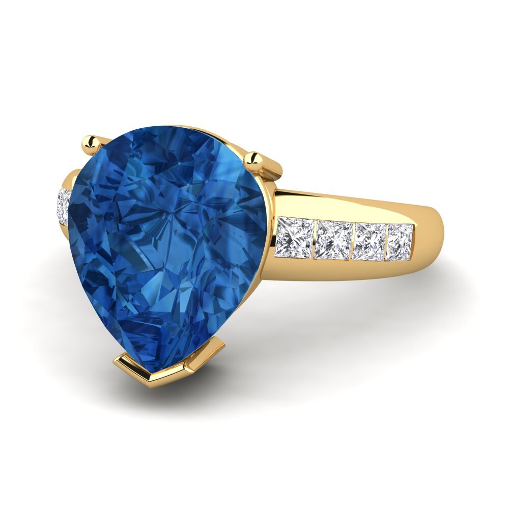 Circonita Azul Oscuro Anillo Barinda