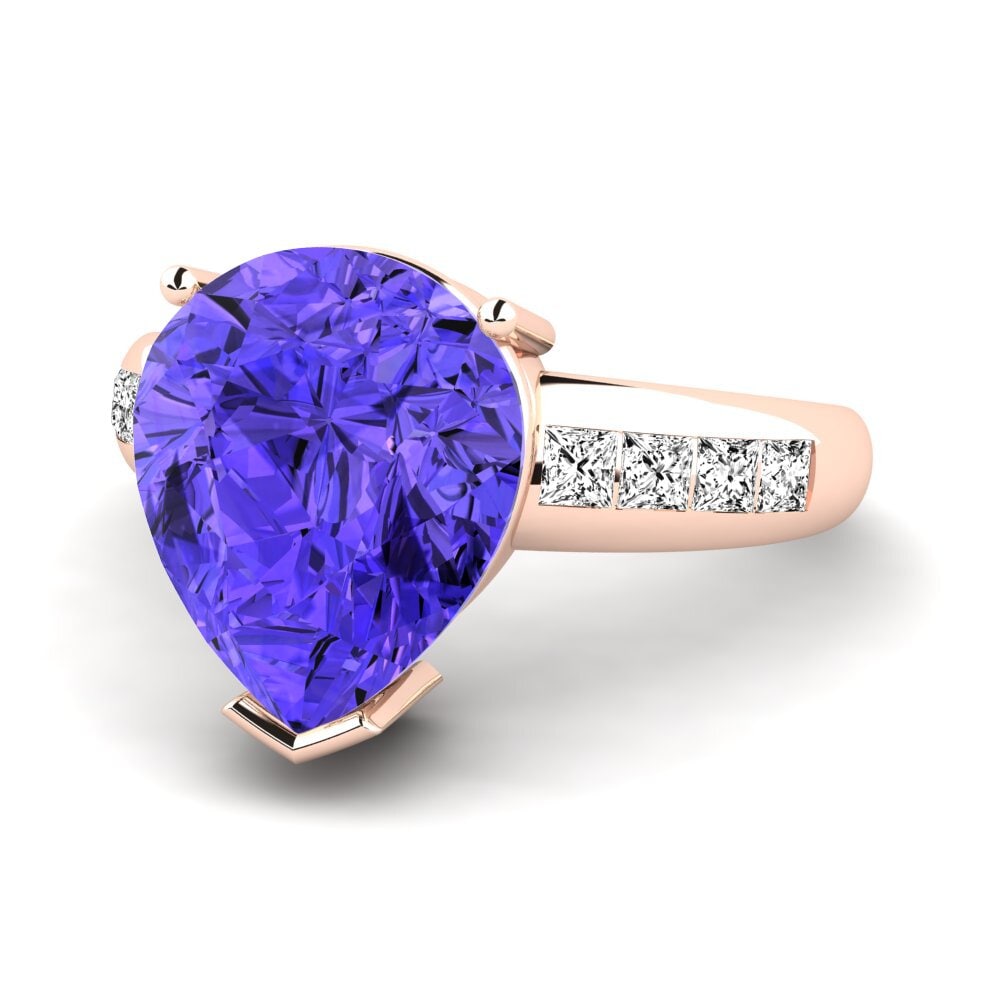 14ct Rose Gold Pear Tanzanite Ring Barinda