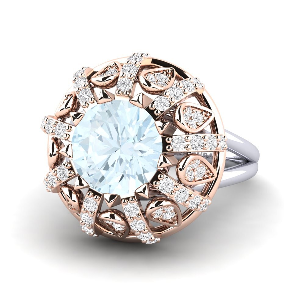 18ct Rose & White Gold Engagement Ring Cindie