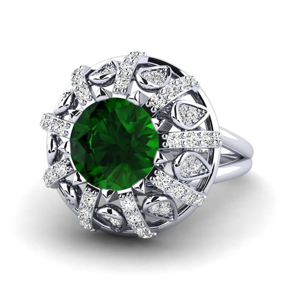 Green Tourmaline Engagement Ring Cindie
