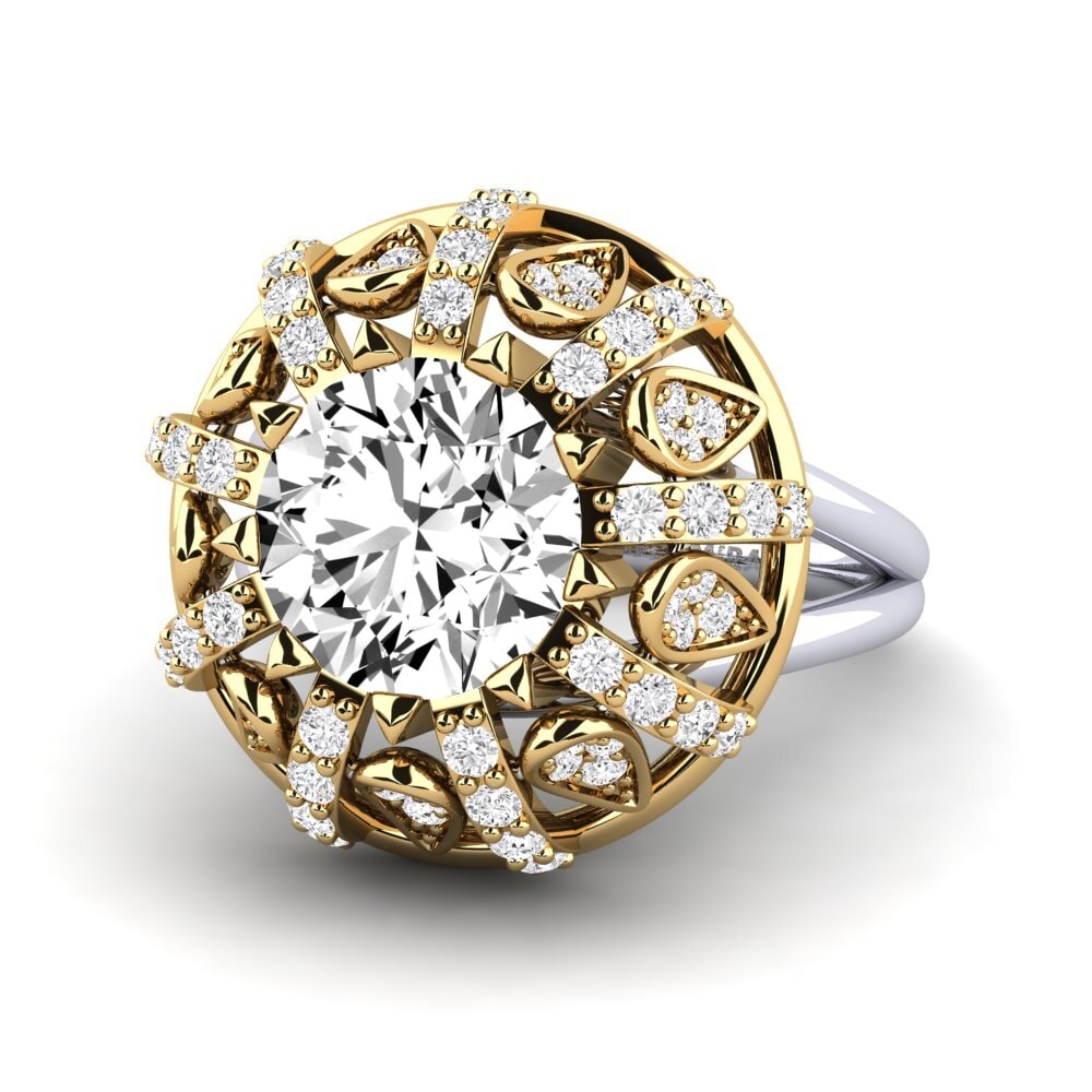 18k Oro Amarillo/Blanco Anillo de compromiso Cindie
