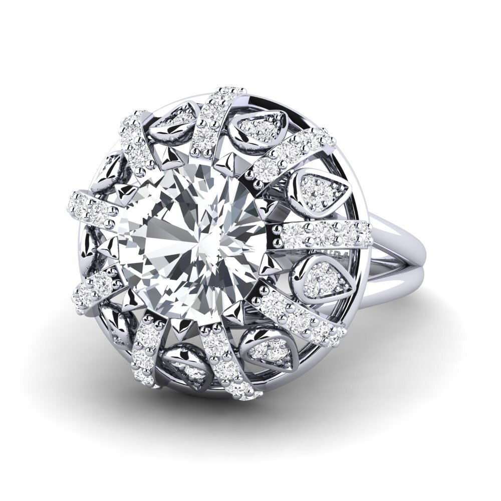 White Zircon Engagement Ring Cindie