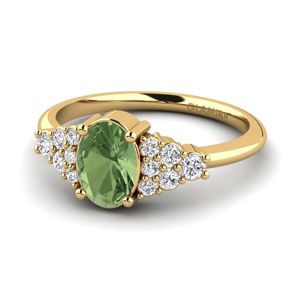 Zafiro Verde Anillo de compromiso Nessaj