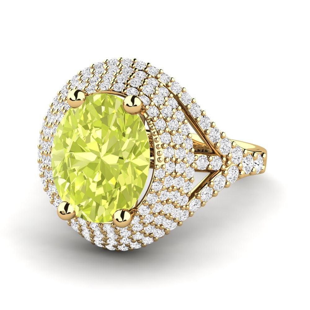 14k Oro Amarillo Cuarzo Limón Anillo de compromiso Noelle
