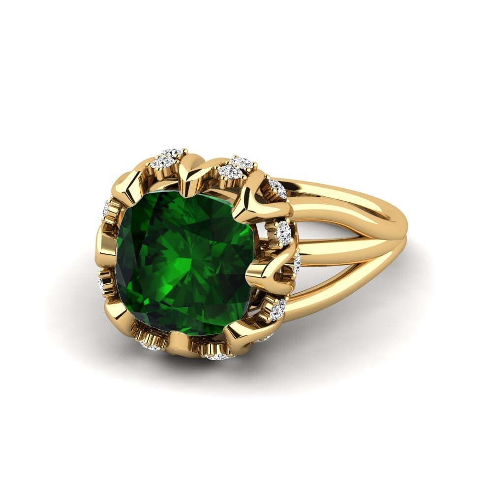 Turmalina verde Anillo Rabin