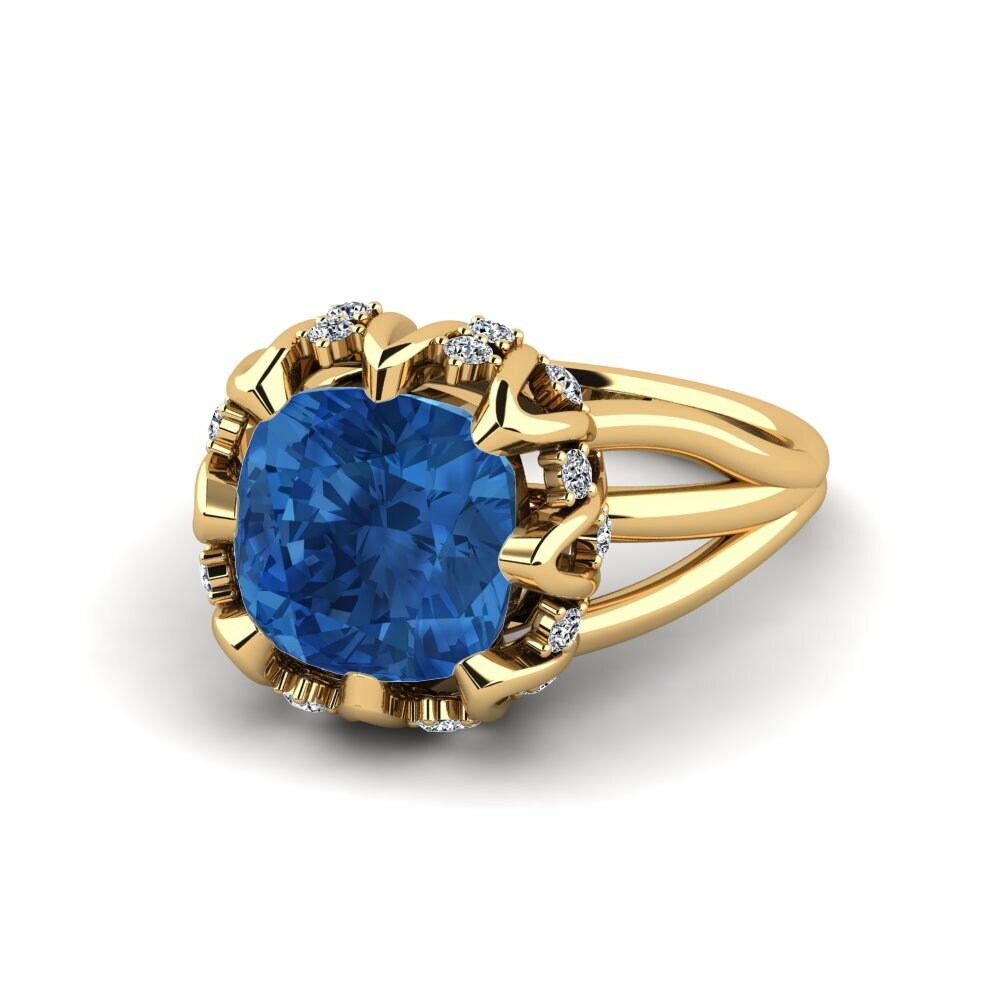 Circonita Azul Oscuro Anillo Rabin