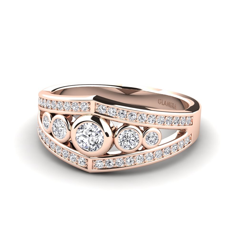 14k Oro Rosa Anillo de compromiso Ratee