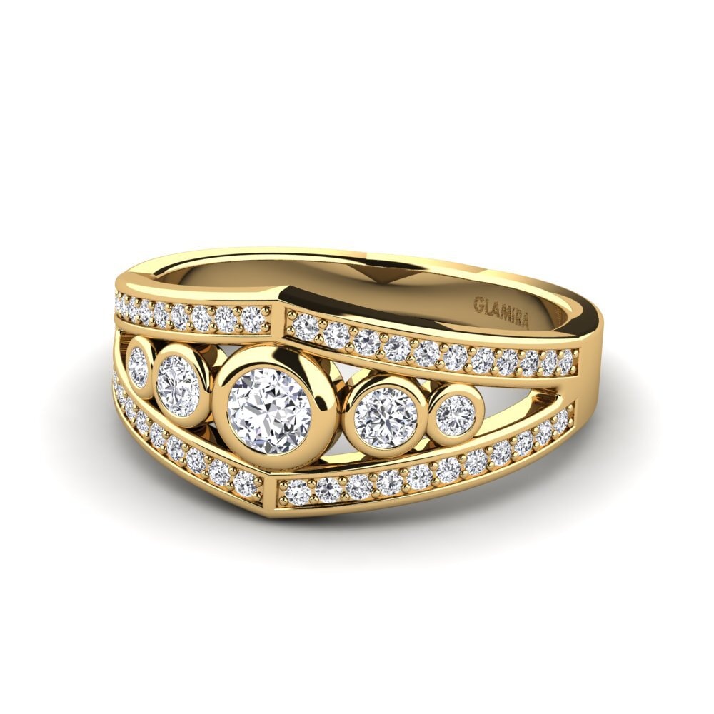 14k Oro Amarillo Anillo de compromiso Ratee