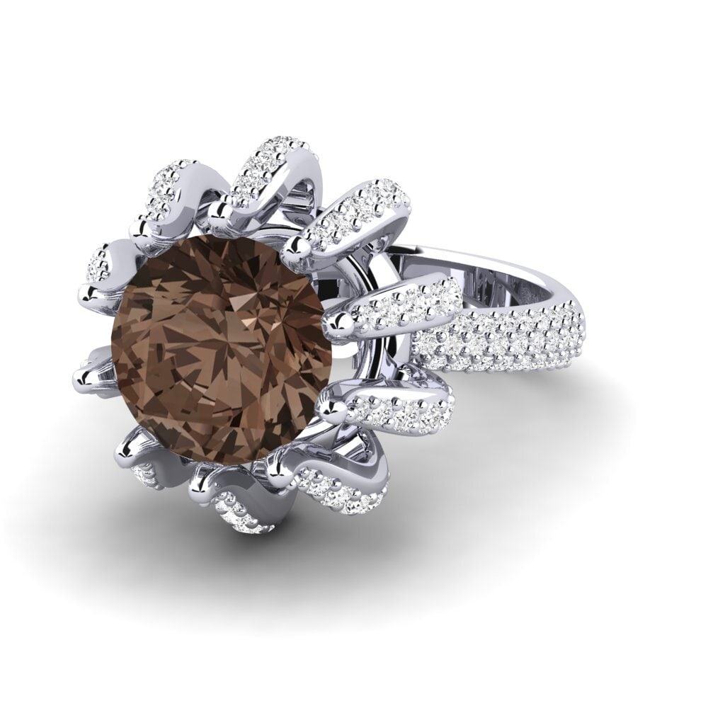 18k Oro Blanco Anillo de compromiso Zekrom