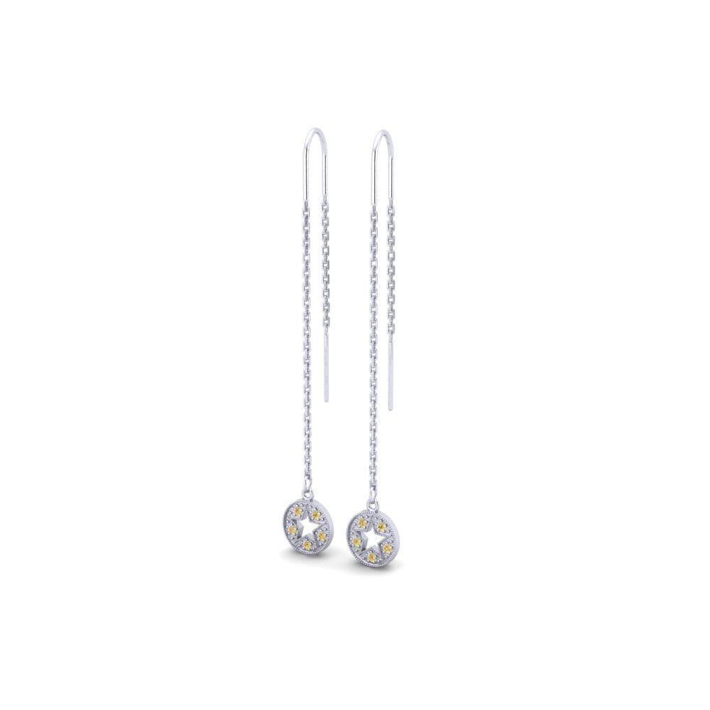 Yellow Diamond Women's Earring Badla