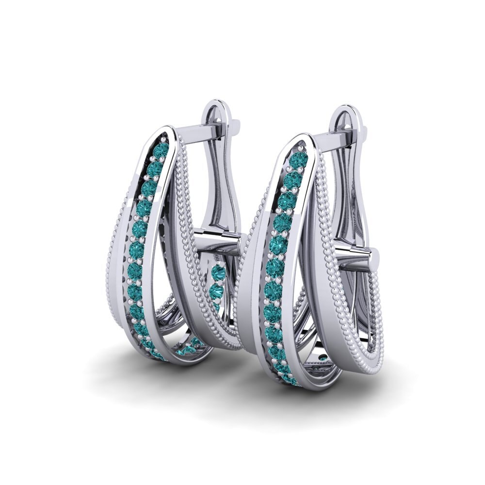 Blue Diamond Women's Earring Demayo