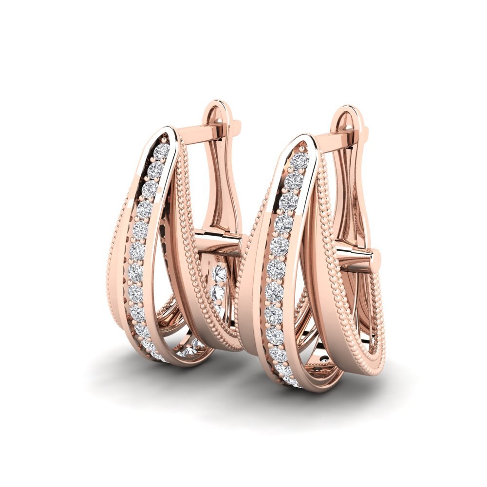 18ct Rose Gold Lab Grown Diamond Women's Earring Demayo