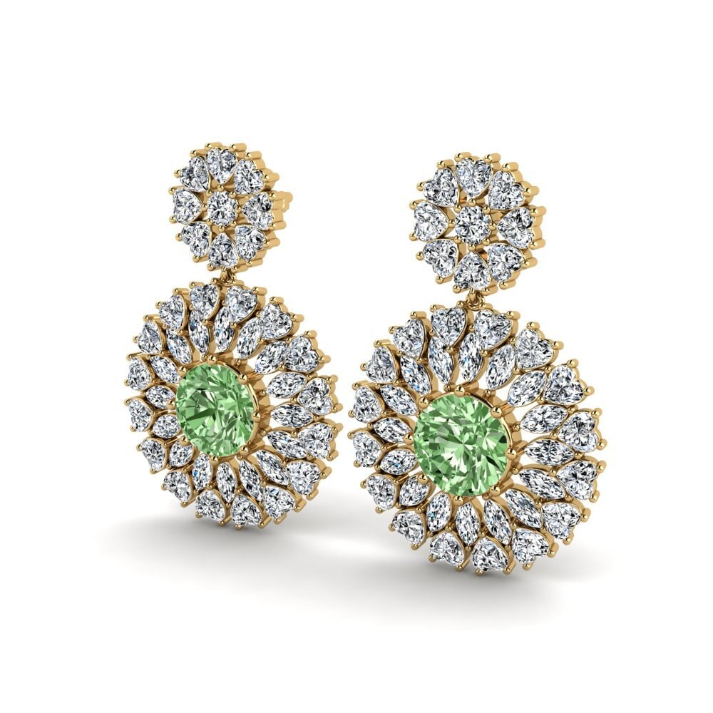 Diamante Verde Brincos Feminino Devon