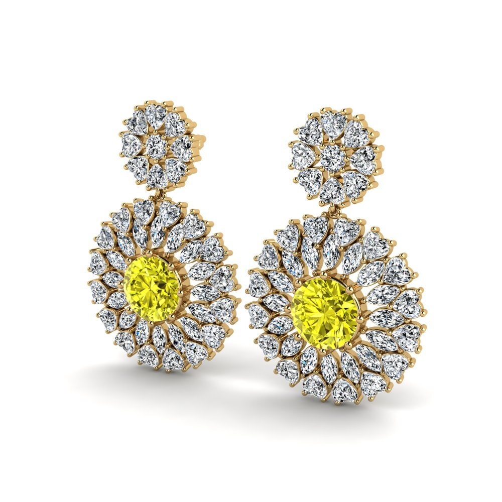 Diamante Amarillo Pendiente de mujer Devon