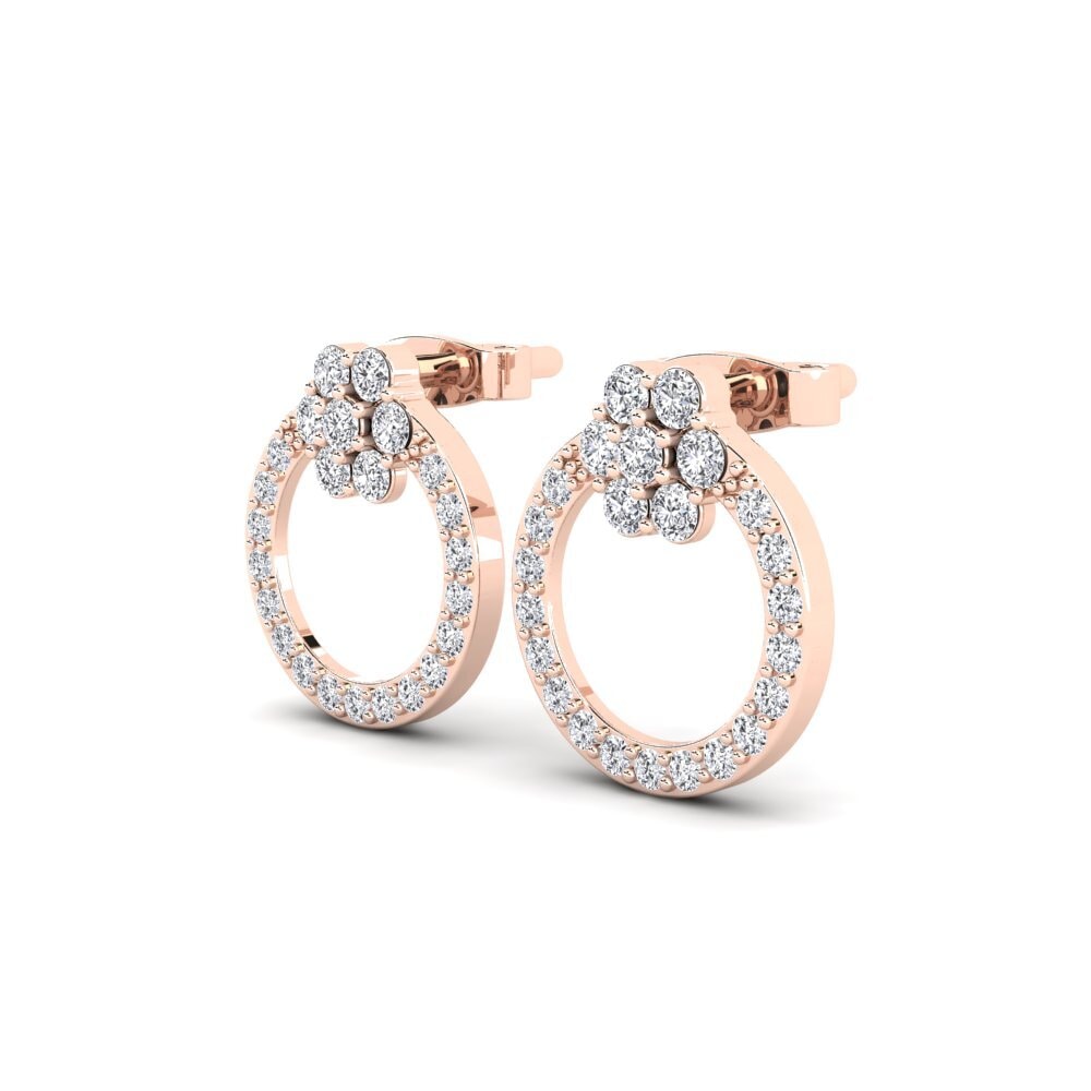14ct Rose Gold Women's Earring Hemi