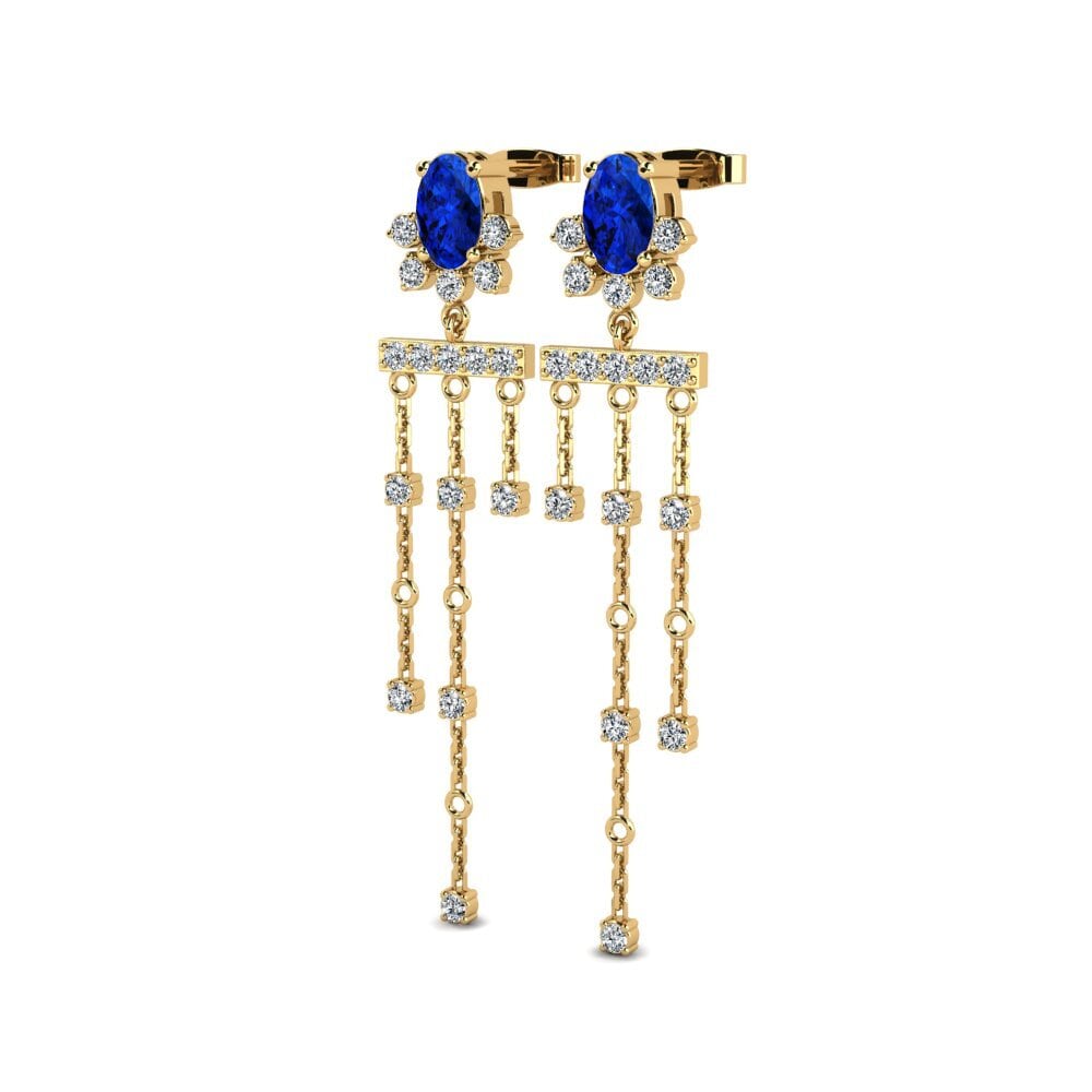 Oval Sapphire (Lab Created) Women's Earring Herbert