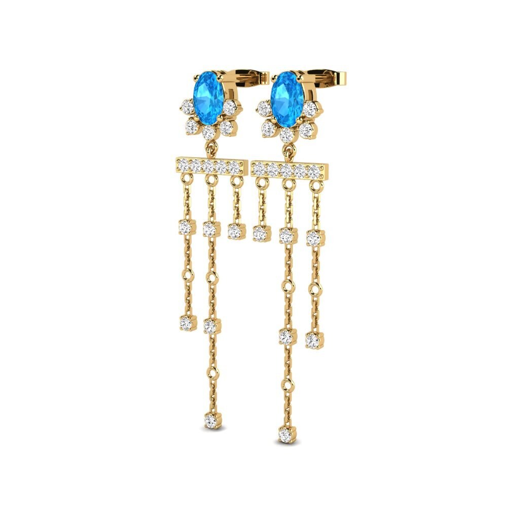 Oval Blue Topaz Earring Herbert