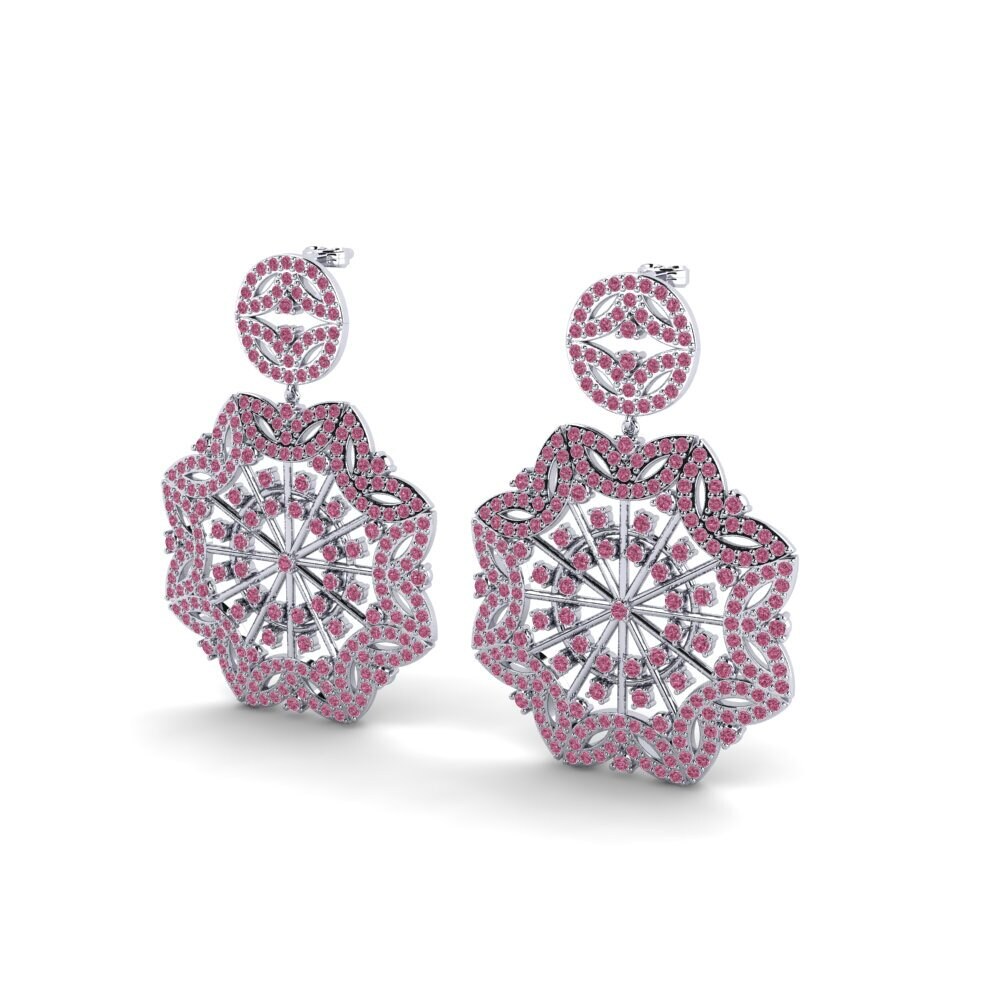 Đá Rhodolite Bông tai nữ Hevey