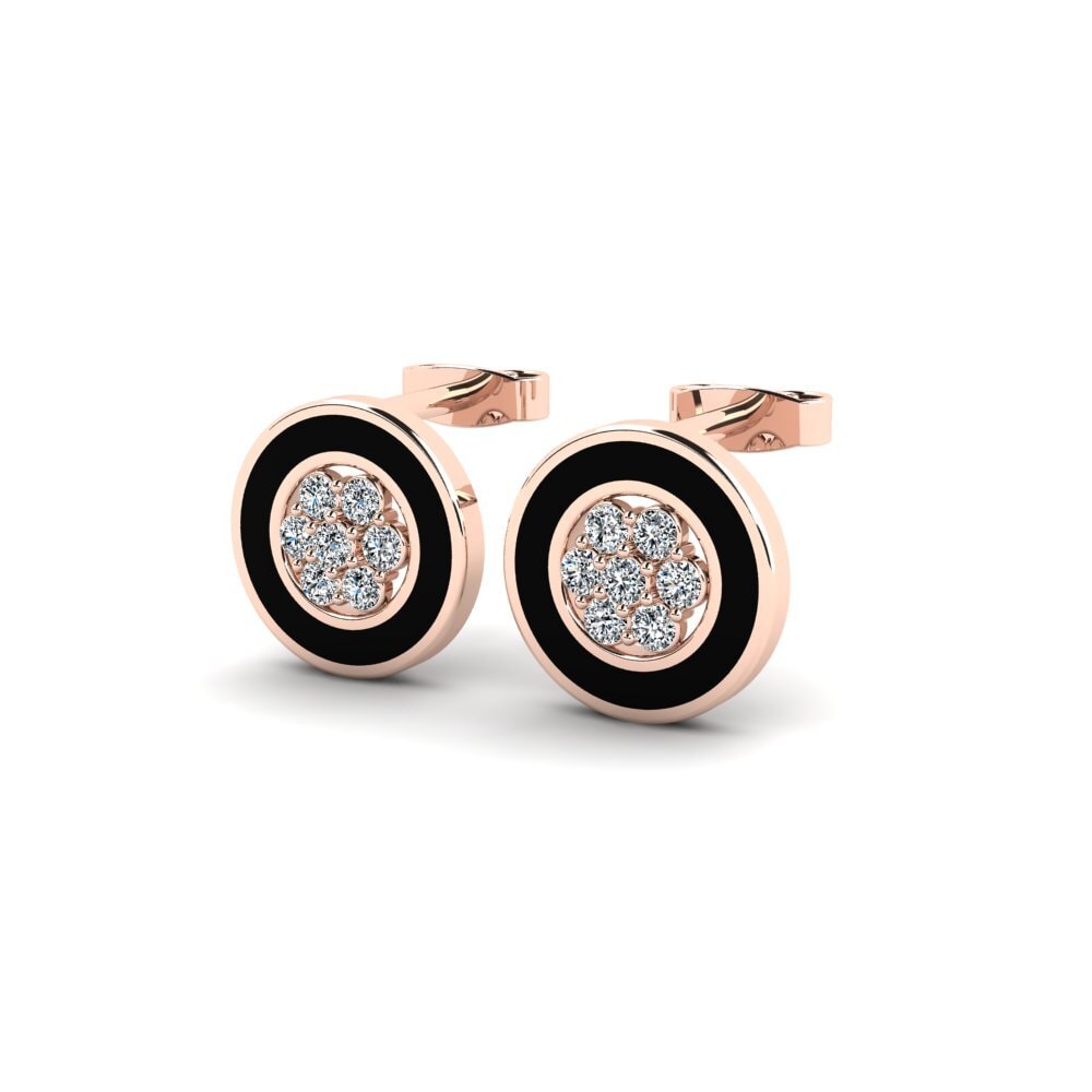 14ct Rose Gold Zirconia Women's Earring Hine