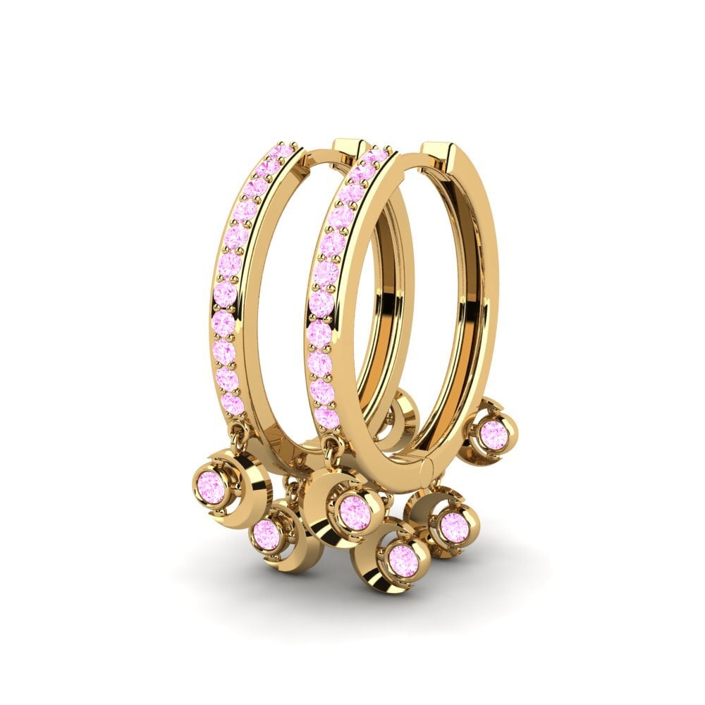 Safira Rosa Brincos Feminino Lembo