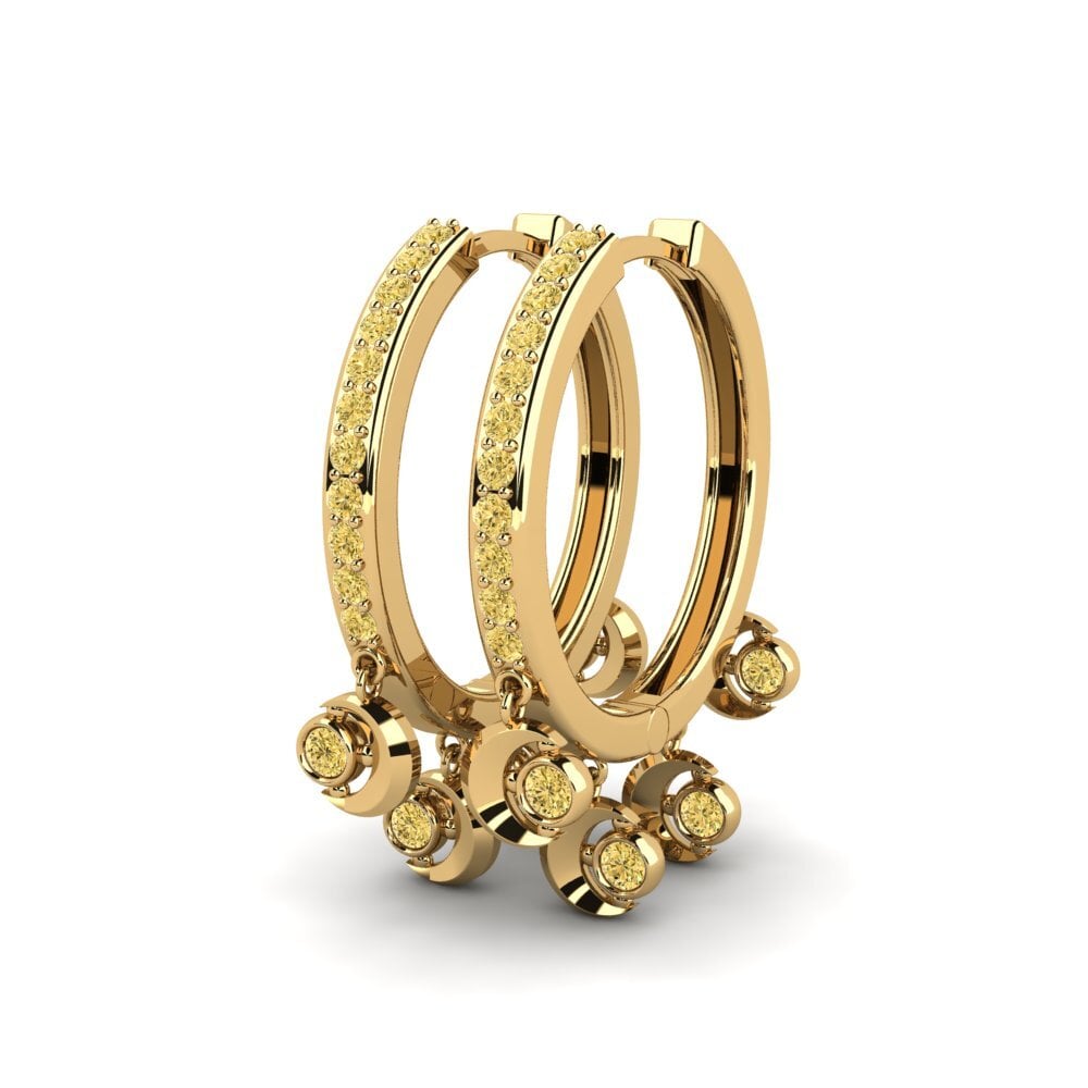 Diamante Amarillo Pendiente de mujer Lembo