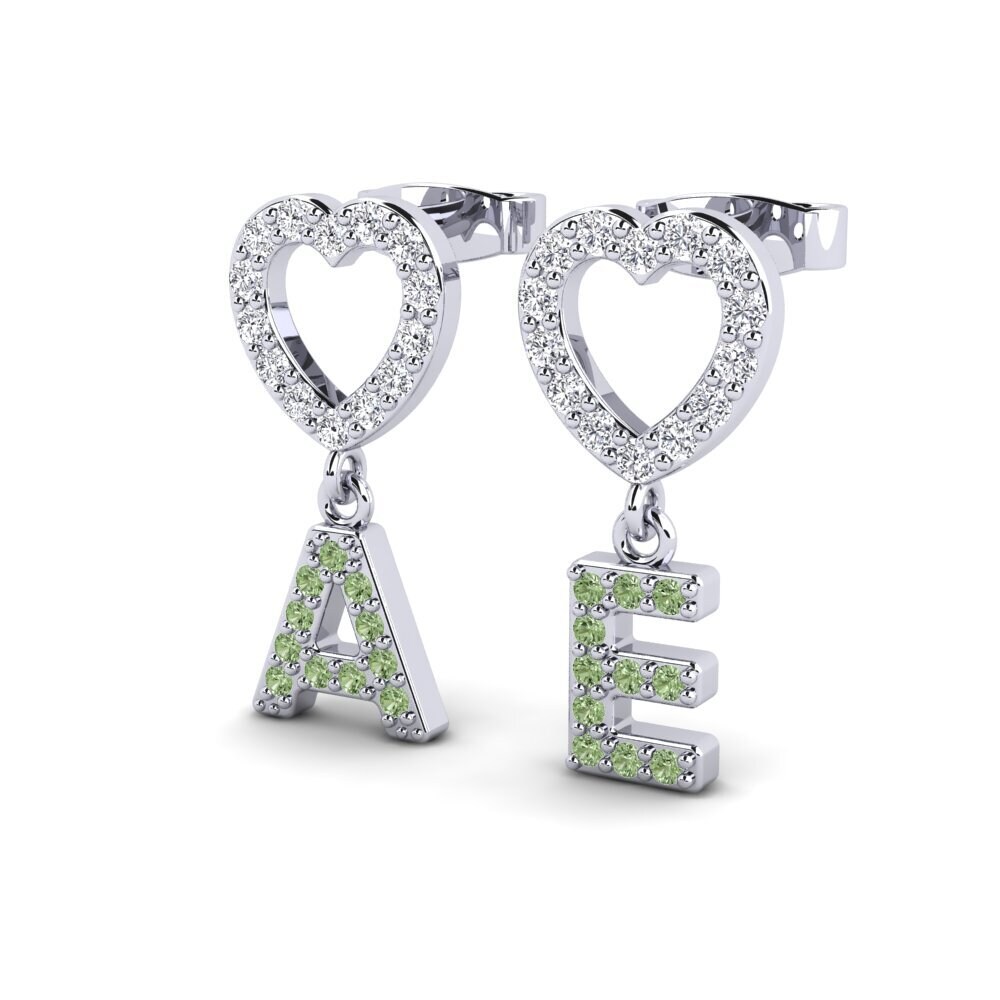 Platino 950 Diamante Verde Pendiente de mujer Lieser