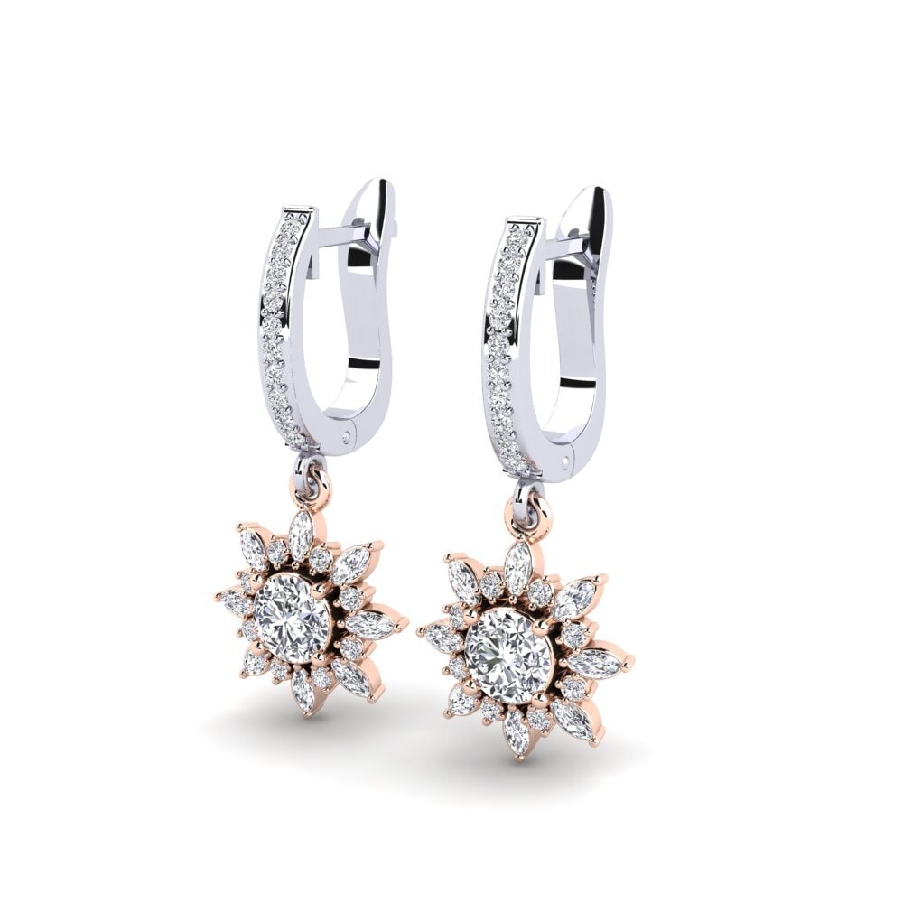 18ct Rose & White Gold Women's Earring Ravi