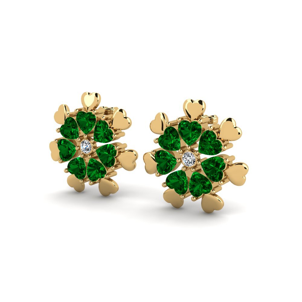 Đá Zirconia Xanh Bông tai nữ Rebekka