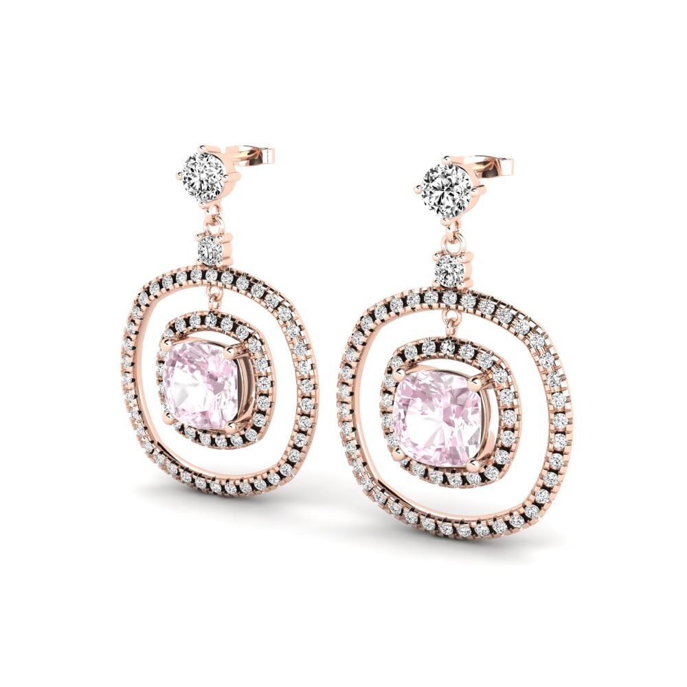 9k Oro Rosa Kunzite Pendiente de mujer Sherilyn