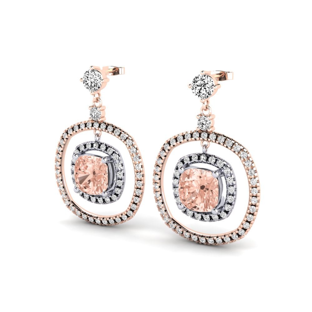 9k Oro Rosa & Blanco Morganita Pendiente de mujer Sherilyn