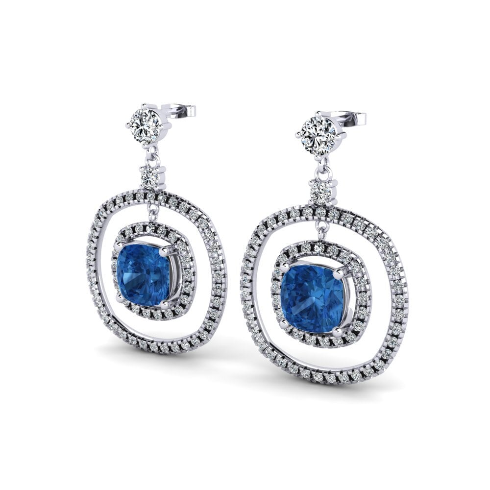 Kussen Donker Blauwe Zirkoon Dames Oorbellen Sherilyn