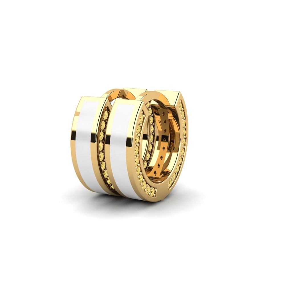 Diamante Amarillo Pendiente de mujer Simipour