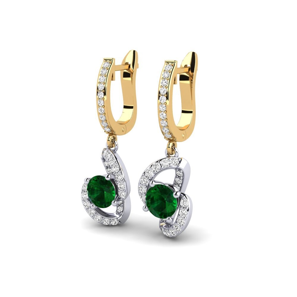 750 Weiß & Gelbgold Tsavorit Damen ohrring Vigoroth