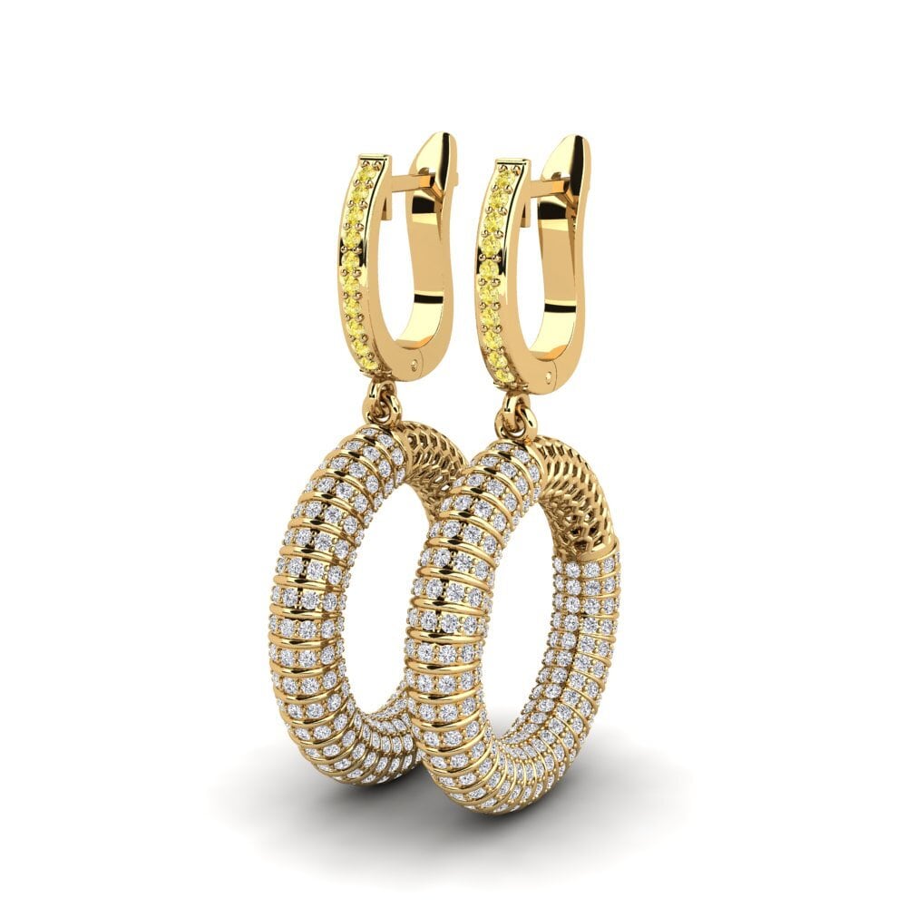 Saphir Jaune Boucle d'oreille femme Volcanion