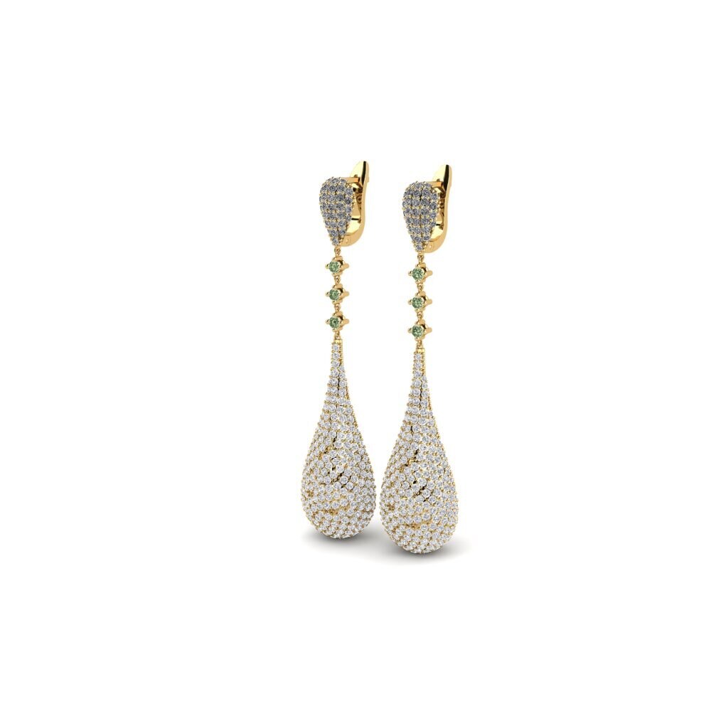 Diamante Verde Brincos Feminino Bunnelby