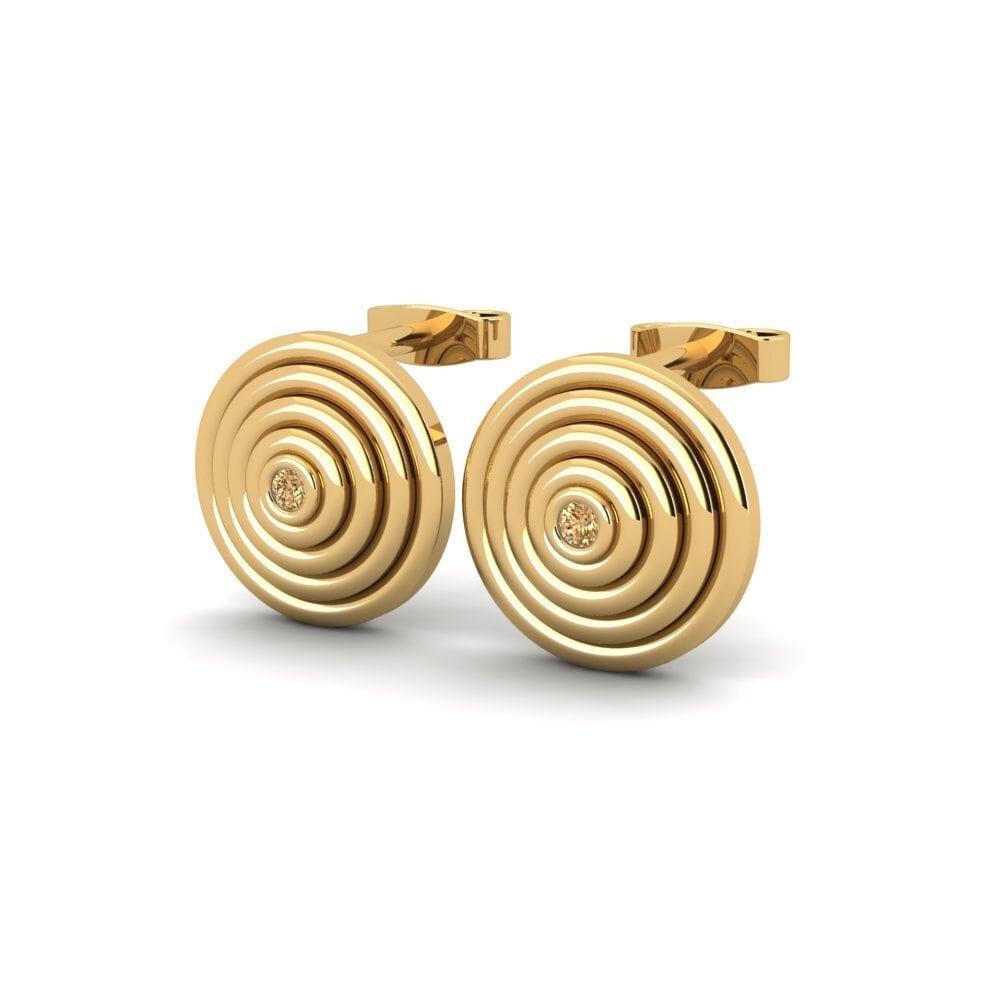 Oro Giallo 750 Diamante Marrone Orecchino da donna Caerulea
