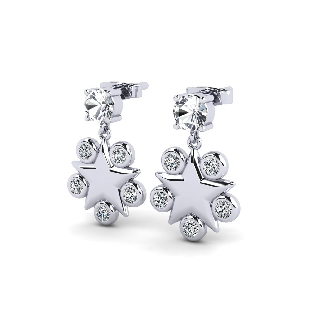 Đá Zircon Trắng Bông tai nữ Canasta