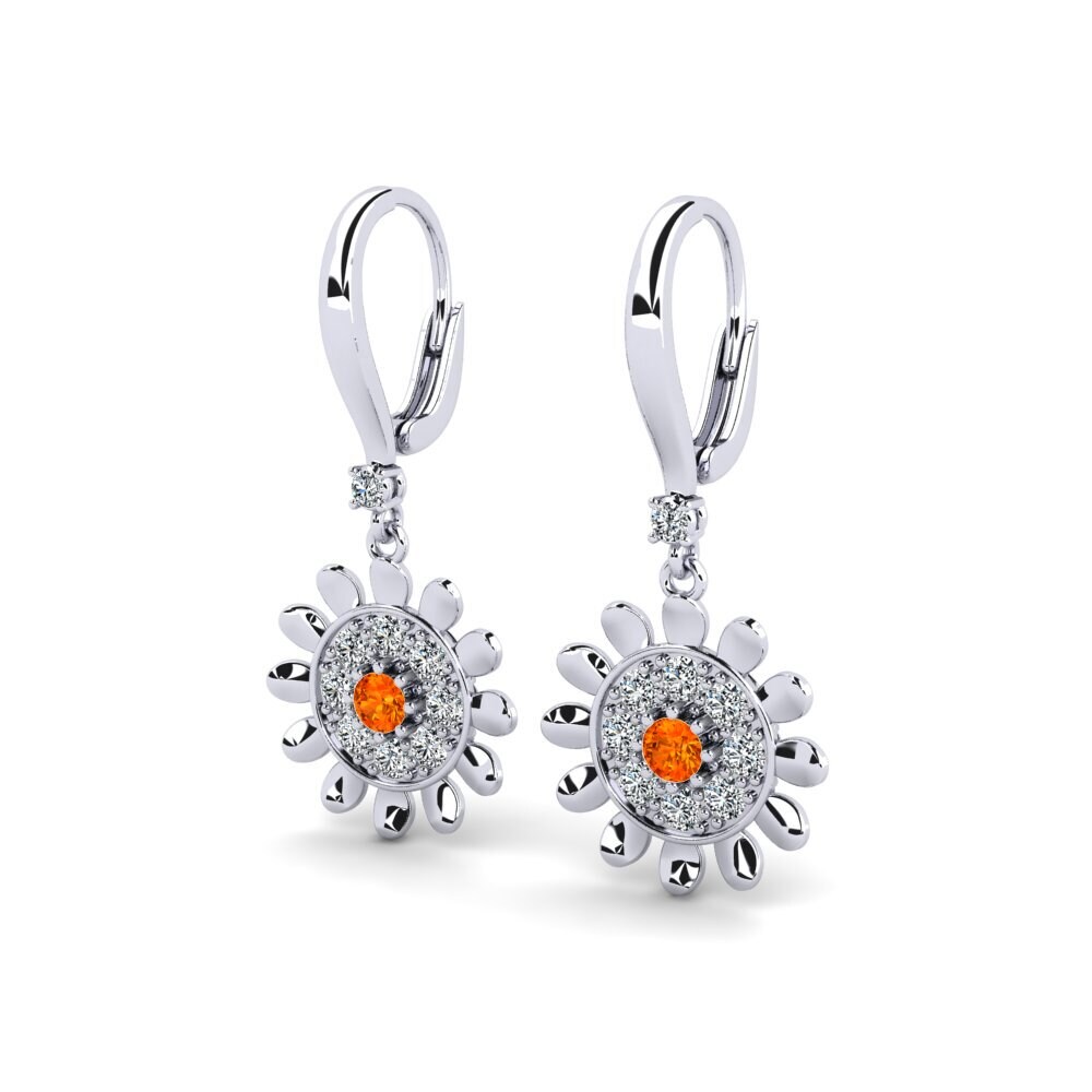 Orangefarbener Saphir Damen ohrring Chimie