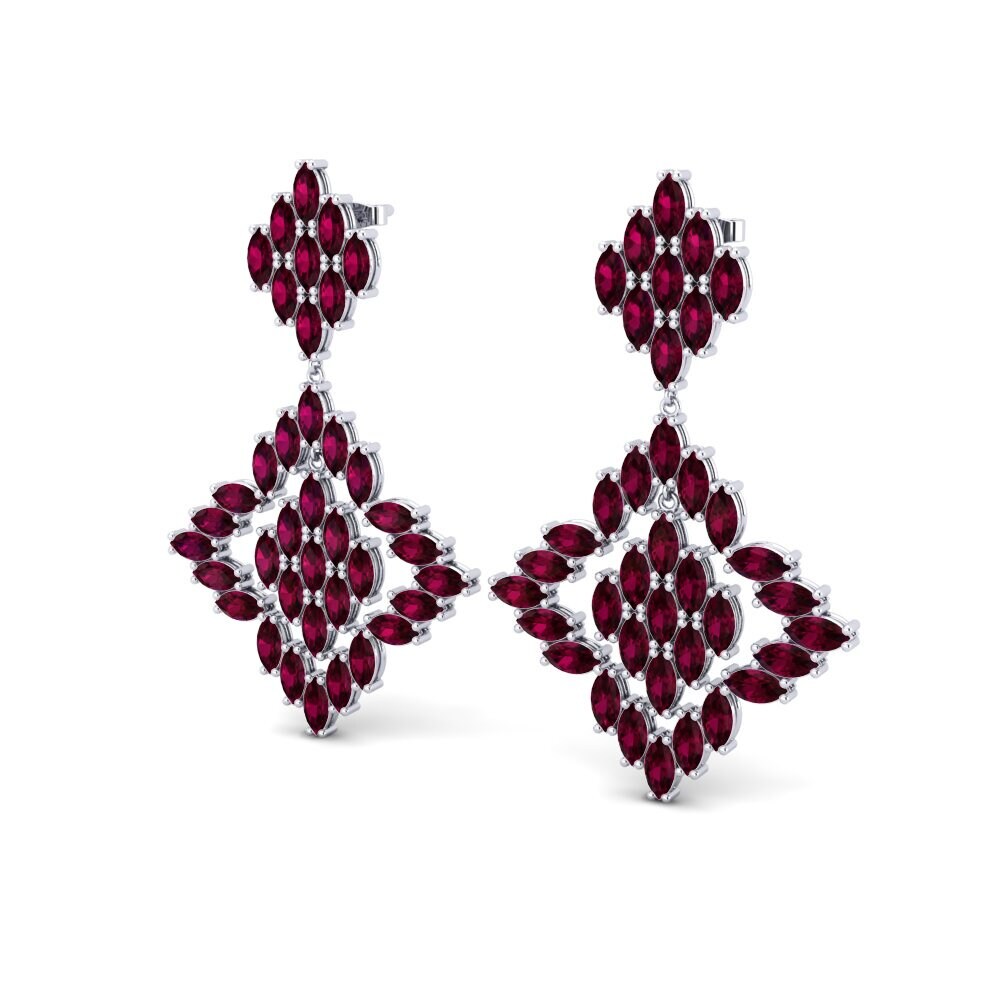 Đá Rhodolite Bông tai nữ Fansler