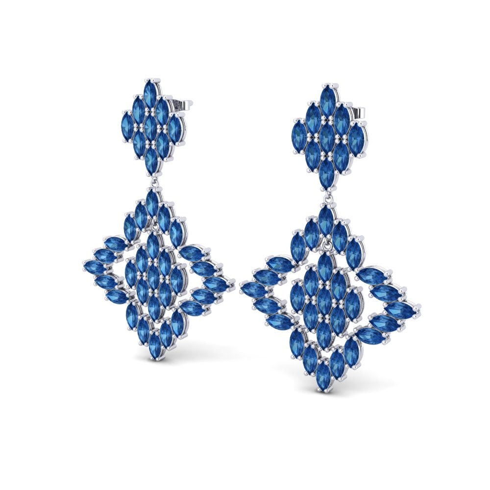 Marquesa Circonita Azul Oscuro Pendiente de mujer Fansler