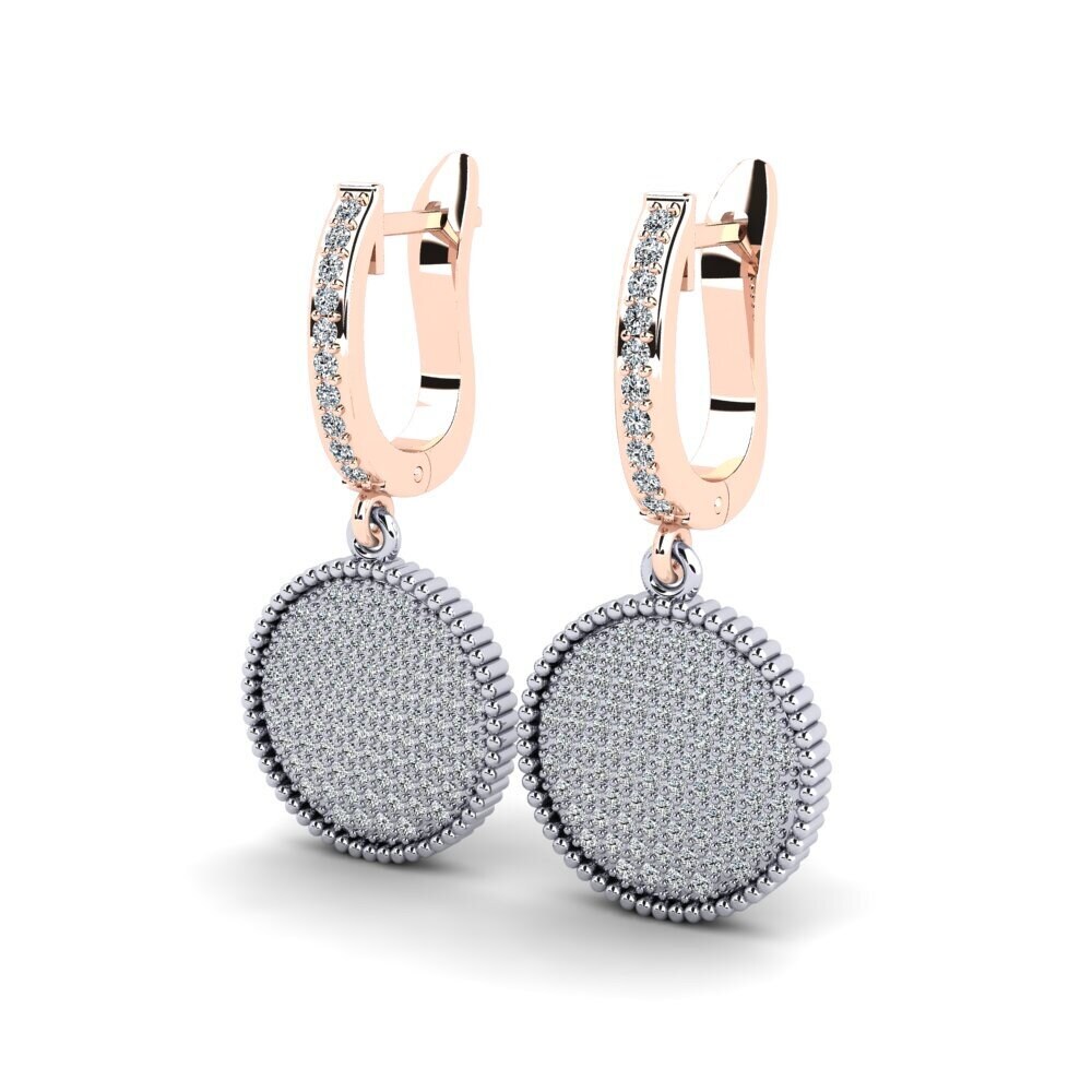 18k Oro Blanco & Rosa Pendiente de mujer Fay