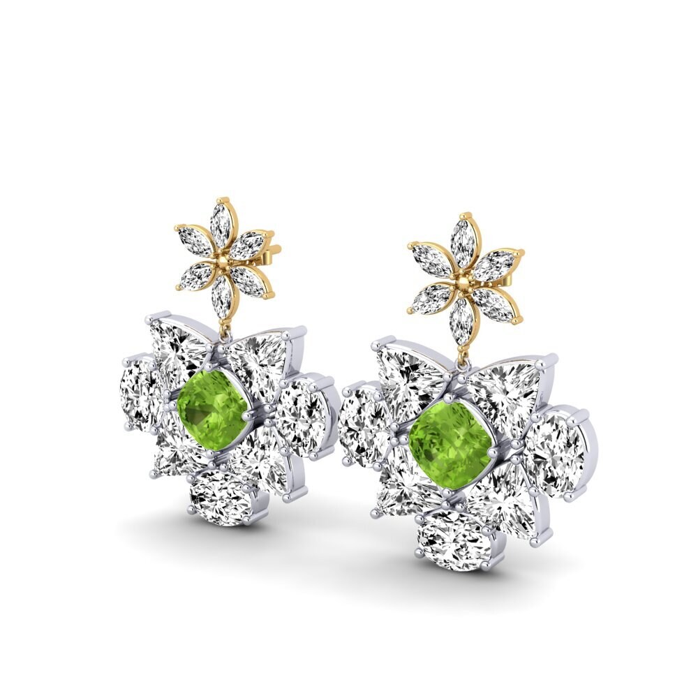 9ct White & Yellow Gold Peridot Women's Earring Jenella