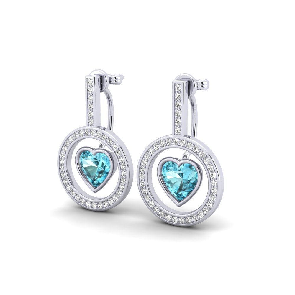 Corazón Circón Azul Pendiente de mujer Joplin