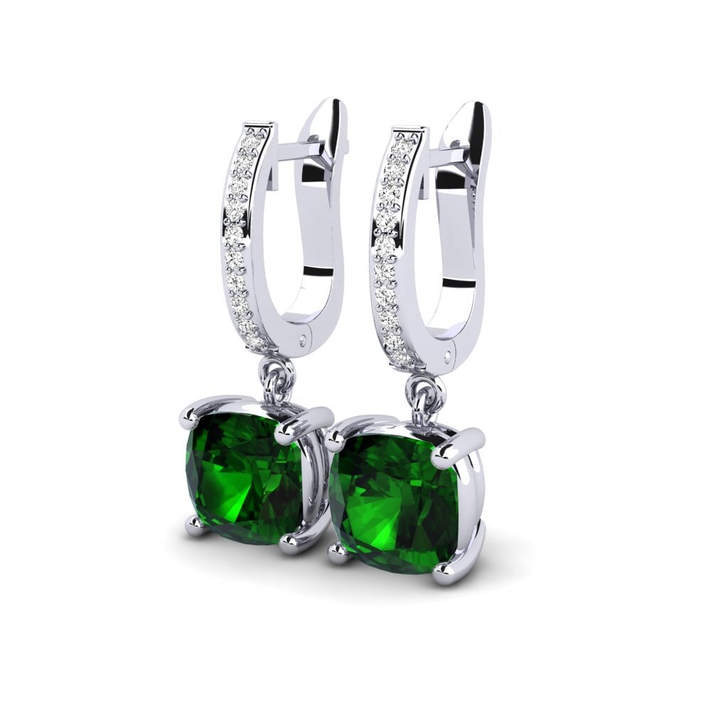 Đá Tourmaline Xanh / Bích tỷ Bông tai nữ Joshua