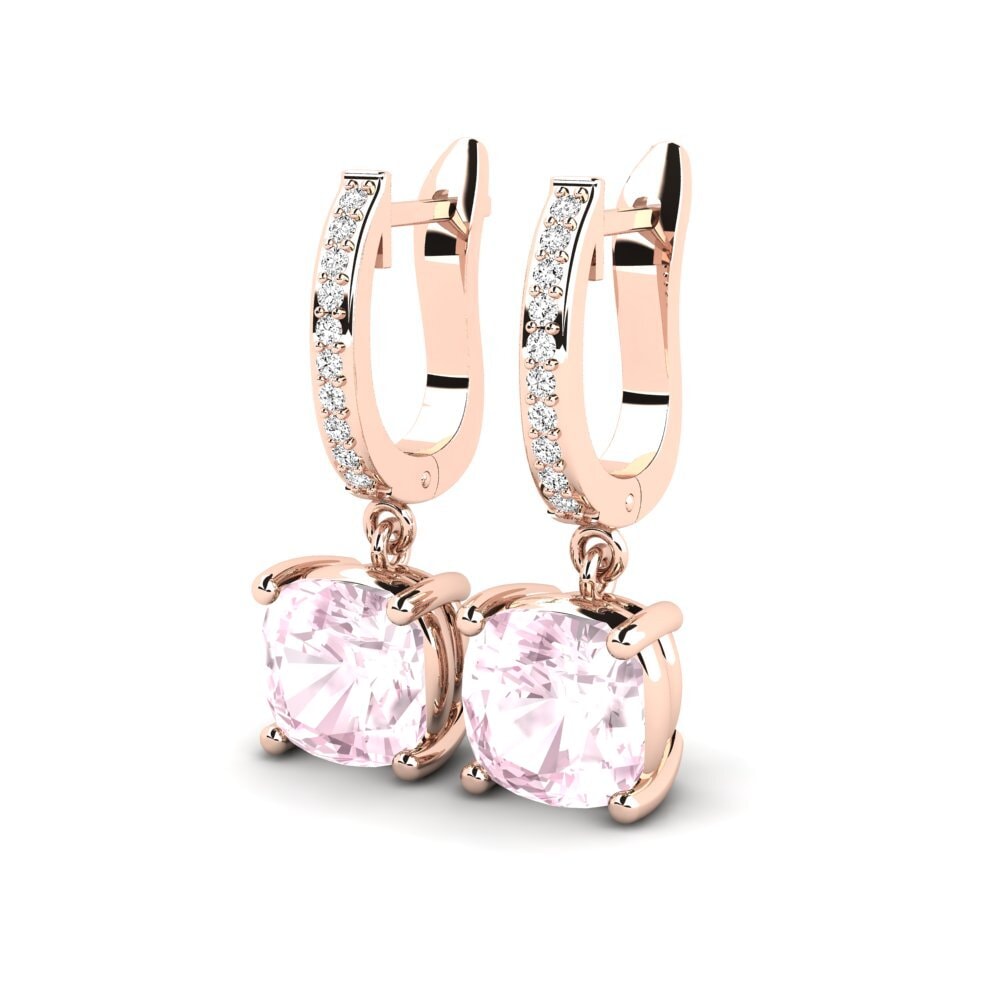 9k Oro Rosa Kunzite Pendiente de mujer Joshua
